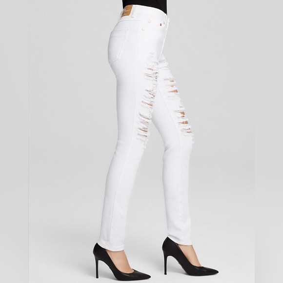 One Teaspoon Distressed Yard Birds Skinny Jeans Sz 26 NWOT - Picture 3 of 16